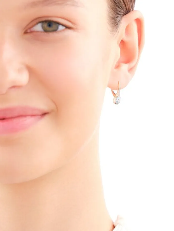 Kolczyki z żółtego złota z diamentami i topazami - próba 375