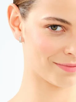 Kolczyki z żółtego złota z diamentami - 0,13 ct - próba 585