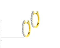 Kolczyki z żółtego złota z diamentami - koła - 0,25 ct - próba 585