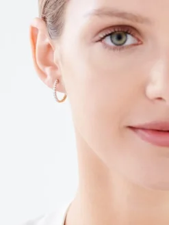 Kolczyki z żółtego złota z diamentami - koła - 0,25 ct - próba 585