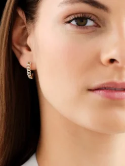 Kolczyki z żółtego złota z diamentami - 0,15 ct - próba 585