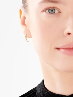 Kolczyki z żółtego złota z diamentami - 0,02 ct - próba 375