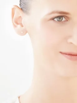 Kolczyki z żółtego złota z diamentami - 0,01 ct - próba 585