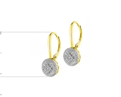 Kolczyki z żółtego złota z diamentami - 0,33 ct - próba 585