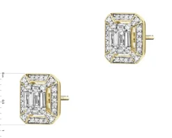 Kolczyki z żółtego złota z diamentami - 0,33 ct - próba 585