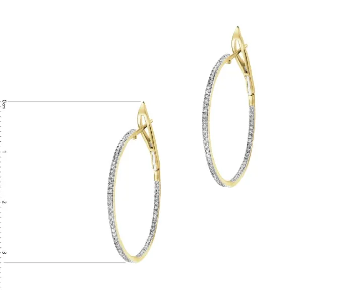 Kolczyki z żółtego złota z diamentami - koła - 0,50 ct - próba 585