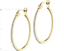 Kolczyki z żółtego złota z diamentami - koła - 0,07 ct - próba 585