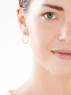 Kolczyki z żółtego złota z diamentami - koła - 0,07 ct - próba 585