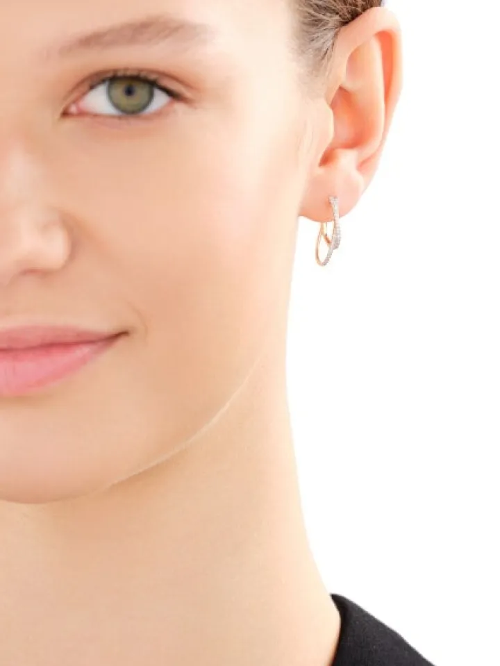 Kolczyki z żółtego złota z diamentami - 0,25 ct - próba 585