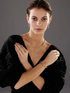 Kolczyki z żółtego złota z diamentami - 0,13 ct - próba 585