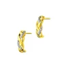 Kolczyki z żółtego złota z diamentami - 0,02 ct - próba 585
