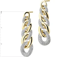 Kolczyki z żółtego złota z diamentami - 0,50 ct - próba 585