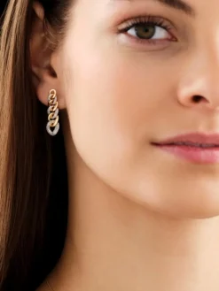 Kolczyki z żółtego złota z diamentami - 0,50 ct - próba 585