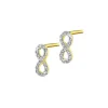 Kolczyki z żółtego złota z diamentami - nieskończoność - 0,09 ct - próba 585