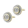 Kolczyki z żółtego złota z diamentami - 0,12 ct - próba 585