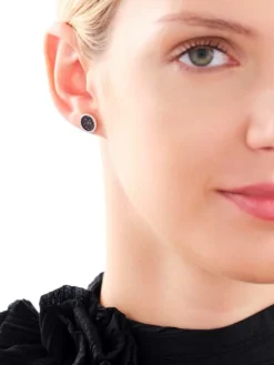 Kolczyki z żółtego złota z diamentami - 0,42 ct - próba 585