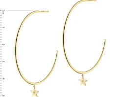 Kolczyki z żółtego złota z diamentami - gwiazdy, koła - 0,006 ct - próba 375