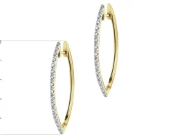 Kolczyki z żółtego złota z diamentami - koła - 0,15 ct - próba 585