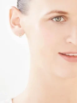 Kolczyki z żółtego złota z diamentami - 0,04 ct - próba 375