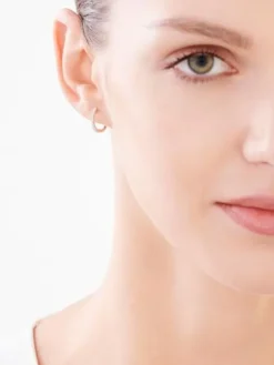 Kolczyki z żółtego złota z diamentami - koła - 0,10 ct - próba 585