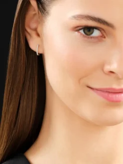 Kolczyki z żółtego złota z diamentami - koła - 0,10 ct - próba 585