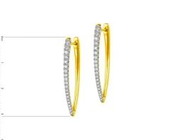 Kolczyki z żółtego złota z diamentami - 0,50 ct - próba 585