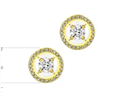 Kolczyki z żółtego złota z diamentami - koła - 0,33 ct - próba 585