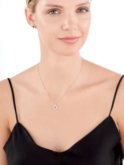 Kolczyki z żółtego złota z diamentami i szmaragdami - próba 585