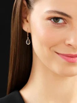 Kolczyki z żółtego złota z diamentami i szafirami - próba 585