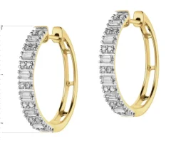 Kolczyki z żółtego złota z diamentami - koła - 0,52 ct - próba 585