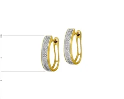 Kolczyki z żółtego złota z diamentami - koła - 0,16 ct - próba 585