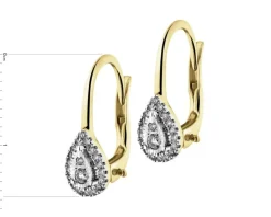 Kolczyki z żółtego złota z diamentami - 0,15 ct - próba 585