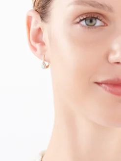 Kolczyki z żółtego złota z diamentami - 0,15 ct - próba 585