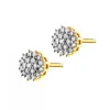 Kolczyki z żółtego złota z diamentami - 0,13 ct - próba 585