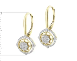 Kolczyki z żółtego złota z diamentami - 0,33 ct - próba 585