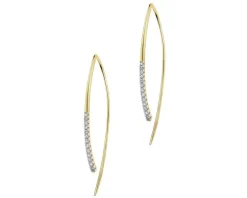 Kolczyki z żółtego złota z diamentami - 0,15 ct - próba 585