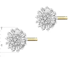 Kolczyki z żółtego złota z diamentami - 0,25 ct - próba 585