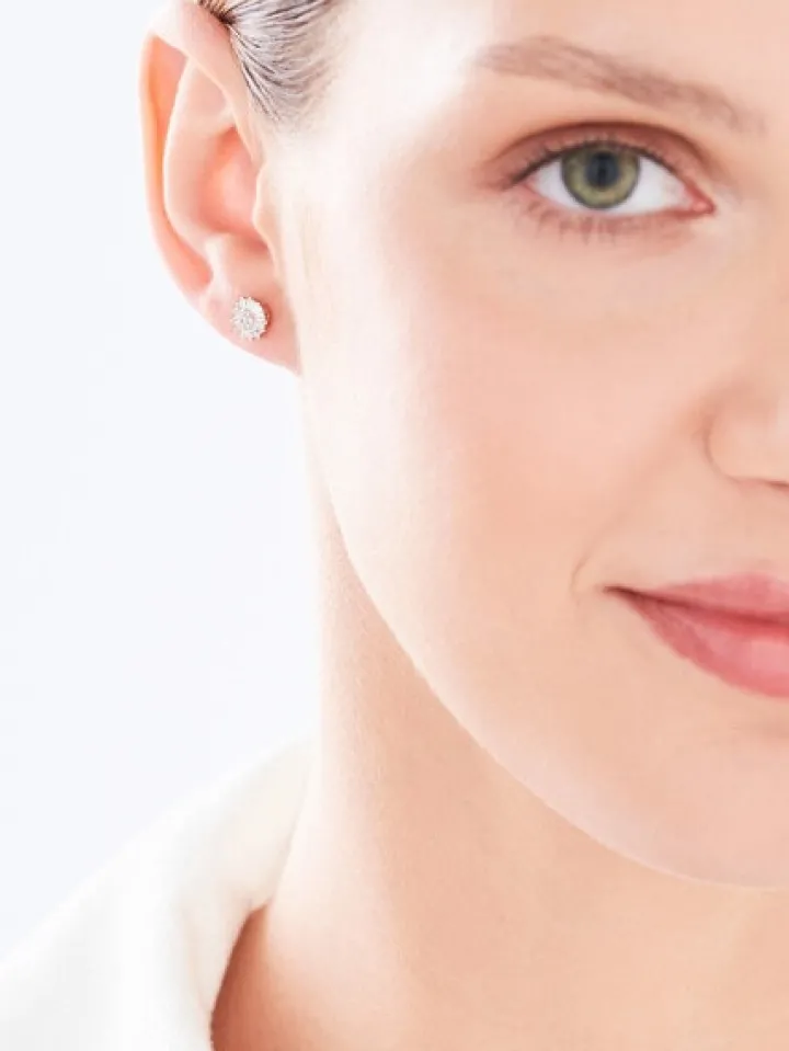 Kolczyki z żółtego złota z diamentami - 0,25 ct - próba 585