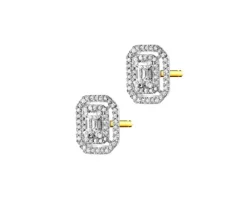 Kolczyki z żółtego złota z diamentami - 0,32 ct - próba 585