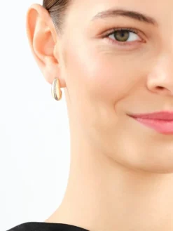 Kolczyki z żółtego złota z diamentami - 0,20 ct - próba 585