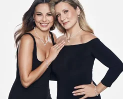 Kolczyki z żółtego złota z diamentami  i perłami - próba 585