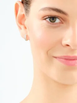 Kolczyki z żółtego złota z diamentami - 0,07 ct - próba 585