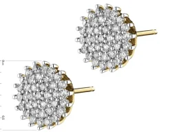Kolczyki z żółtego złota z diamentami - 0,18 ct - próba 585