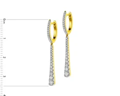 Kolczyki z żółtego złota z diamentami - 0,50 ct - próba 585