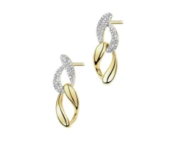 Kolczyki z żółtego złota z diamentami - 0,20 ct - próba 585