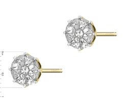 Kolczyki z żółtego złota z diamentami - 1,01 ct - próba 585