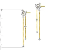 Kolczyki z żółtego złota z diamentami - 0,06 ct - próba 375