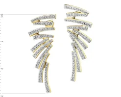 Kolczyki z żółtego złota z diamentami - 0,41 ct - próba 585