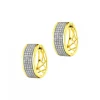 Kolczyki z żółtego złota z diamentami - koła - 0,32 ct - próba 585