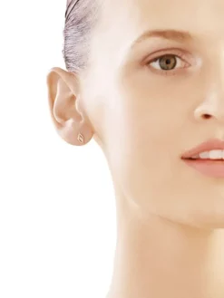 Kolczyki z żółtego złota z diamentami - 0,004 ct - próba 585